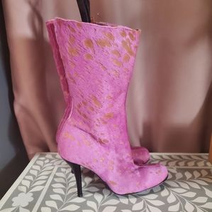 Paloma Barcelo pink calfskin boots size 8.5/38